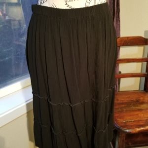 GNW elastic waist black layer skirt